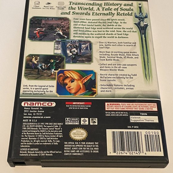 Soul Calibur 2 Nintendo Gamecube CIB - Picture 2 of 3